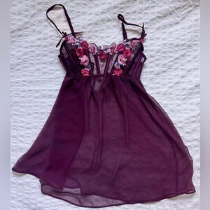 Victoria's Secret Deep Purple Mesh Lingerie